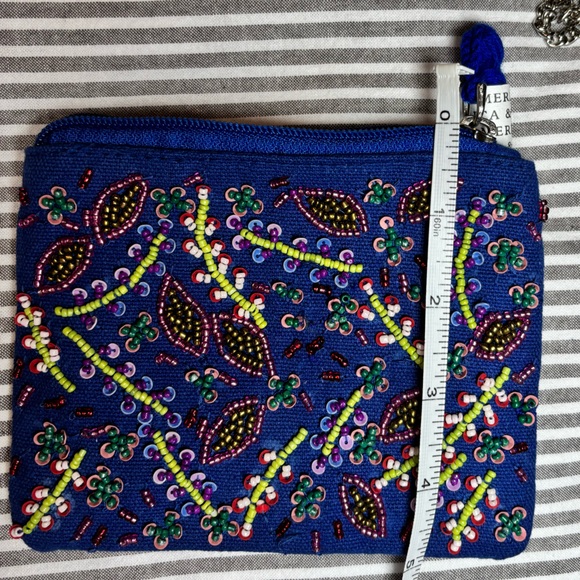 America & Beyond Blue Hand Beaded Purse and Coin Purse Set. - Picture 4 of 12